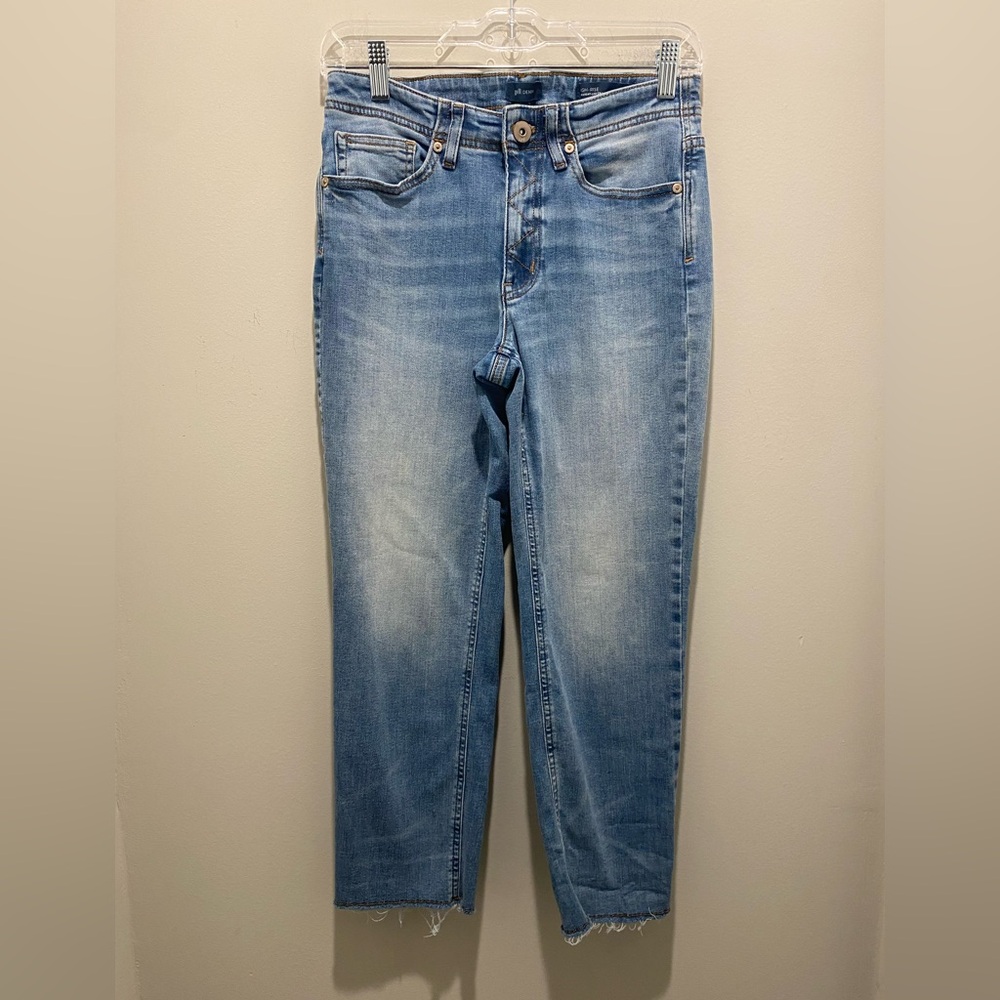 J.Jill Denim High-Rise Straight Leg Crop Classic Blue Women's Jeans Size 2R EUC